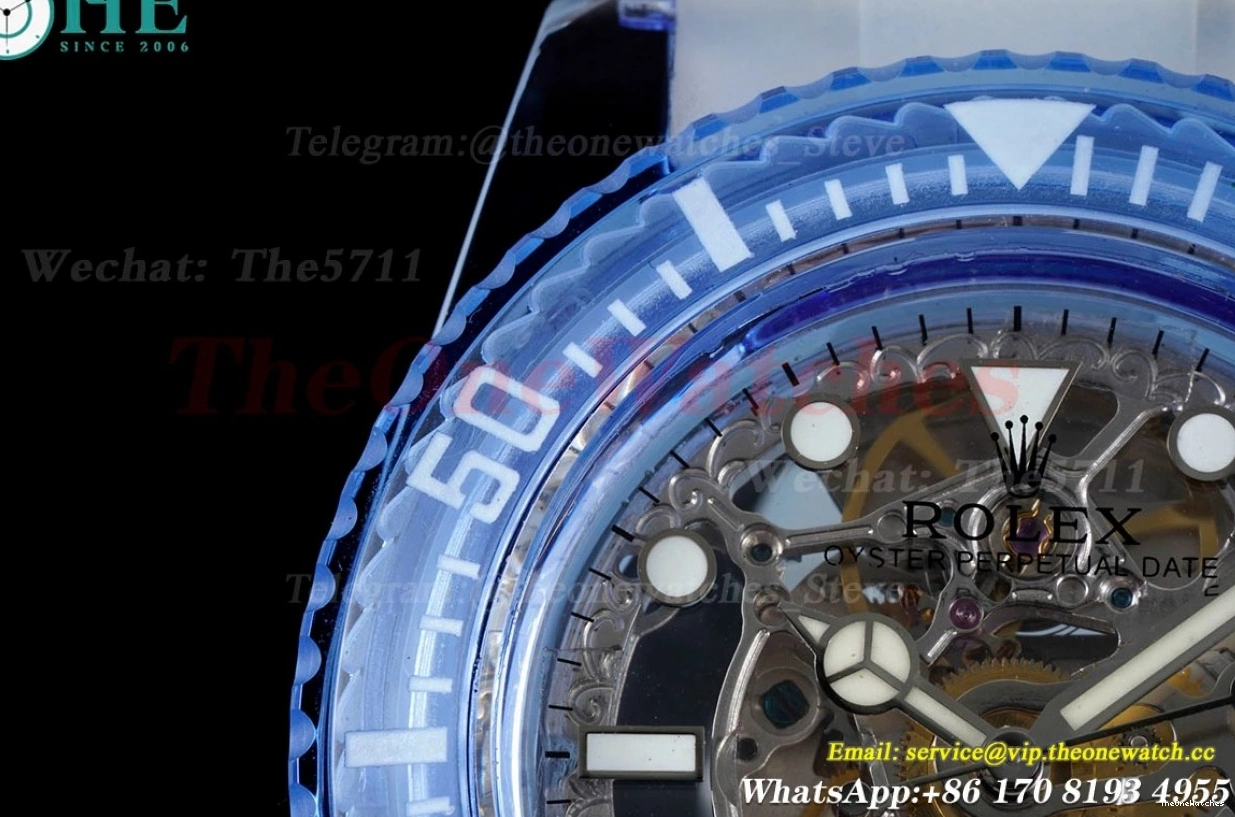 40MM Submariner Skeleton RU Dial F8F Acrylic A2824 Date No 1213